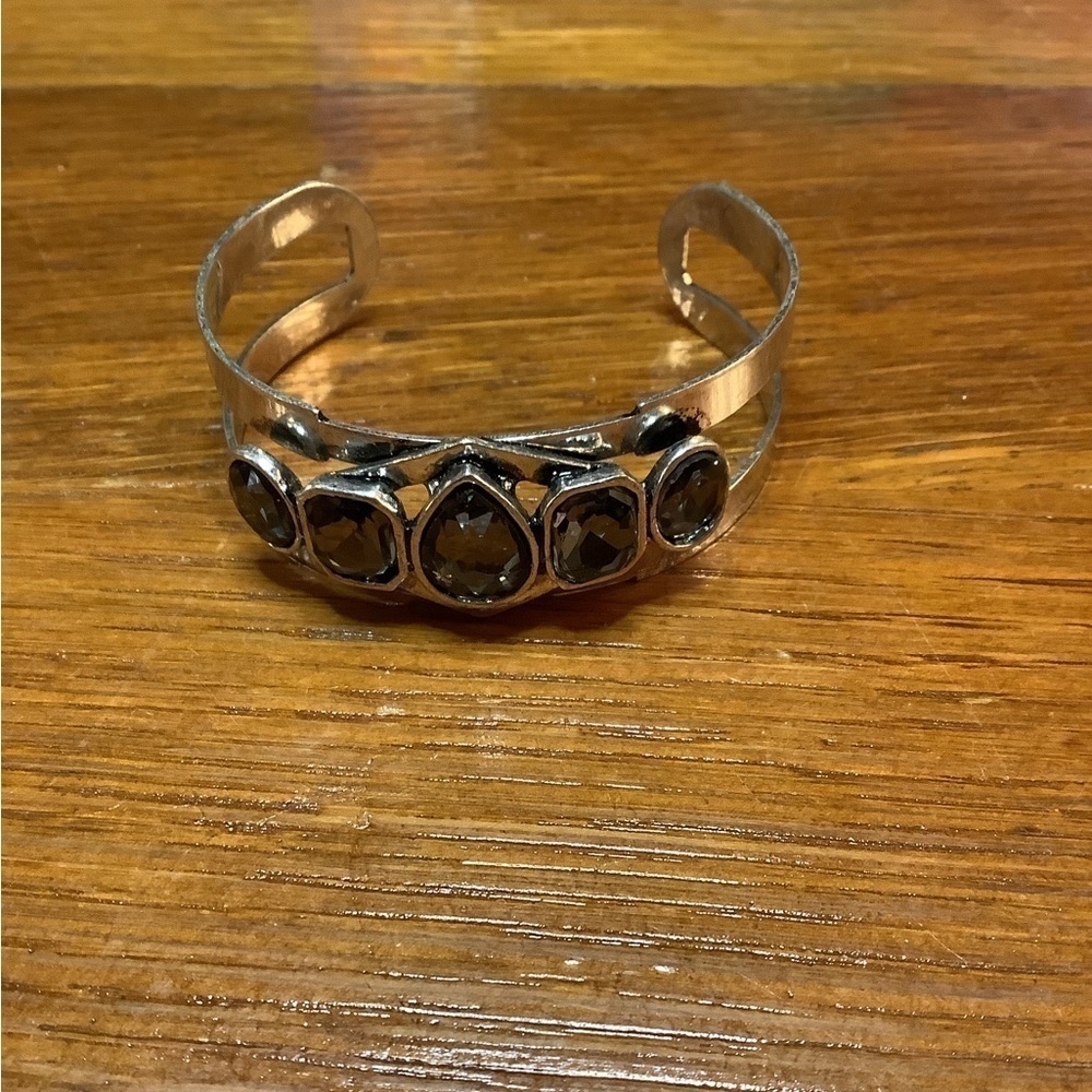 Art Deco Style Silver tone Cuff
